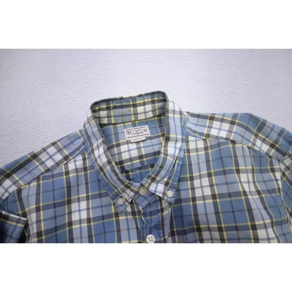 J‎ Crew Dress Shirt Classic Fit Casual Plaid Button Up Long Sleeve Mens Sz Large